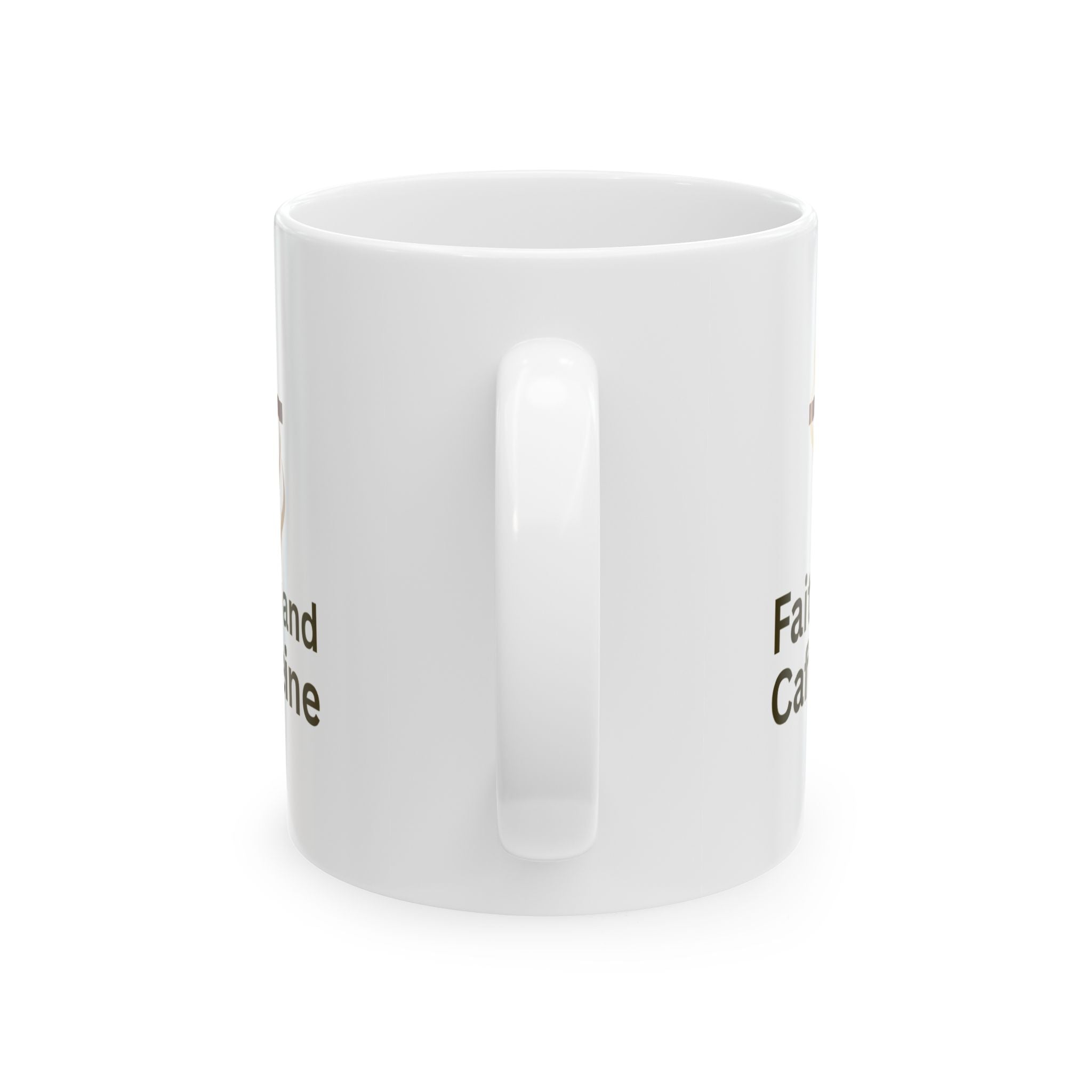 Funny Coffee Mug - "Fandom and Caffeine" Novelty Ceramic Tea Cup (11oz, 15oz)