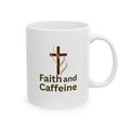 Funny Coffee Mug - "Fandom and Caffeine" Novelty Ceramic Tea Cup (11oz, 15oz)