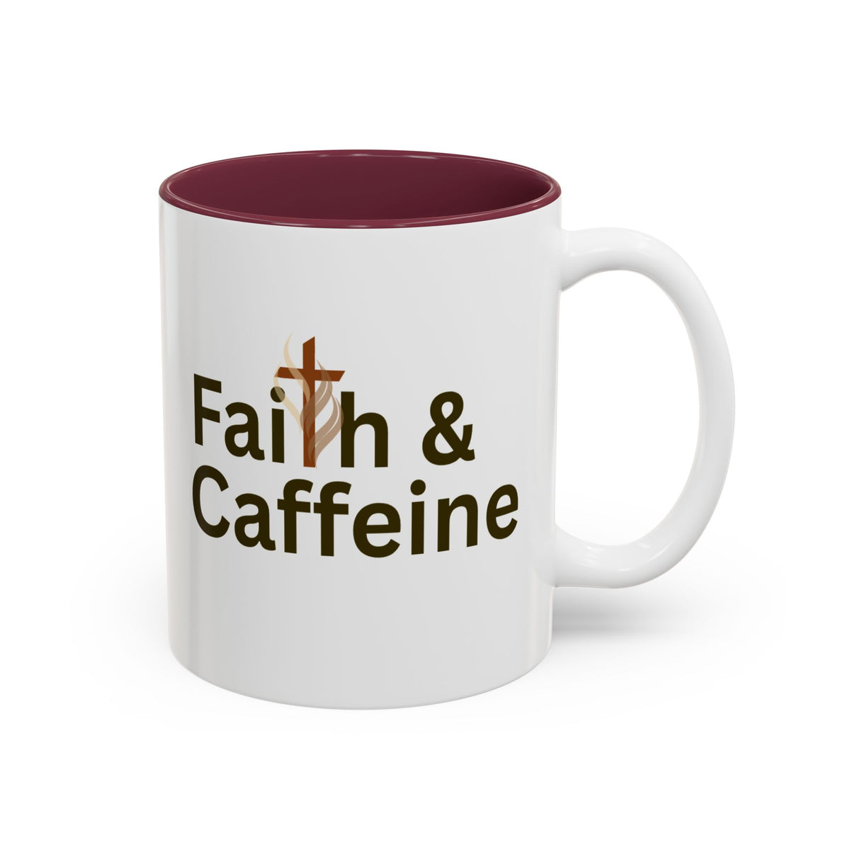 Faith & Caffeine Two-Tone Accent Mug (11oz)