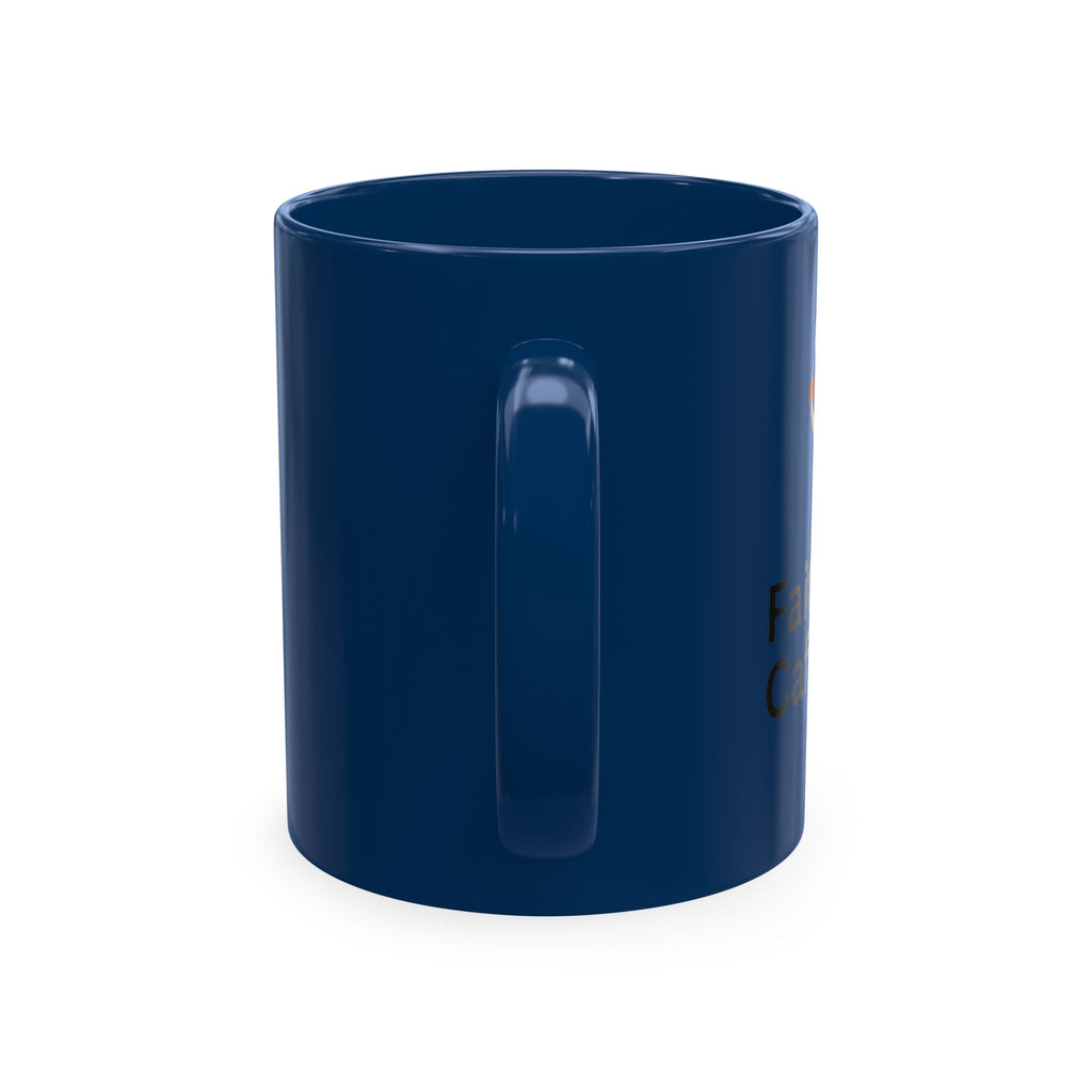 Faith & Caffeine Ceramic Solid Color Mug 11oz — Inspirational Coffee Cup with Cross Design