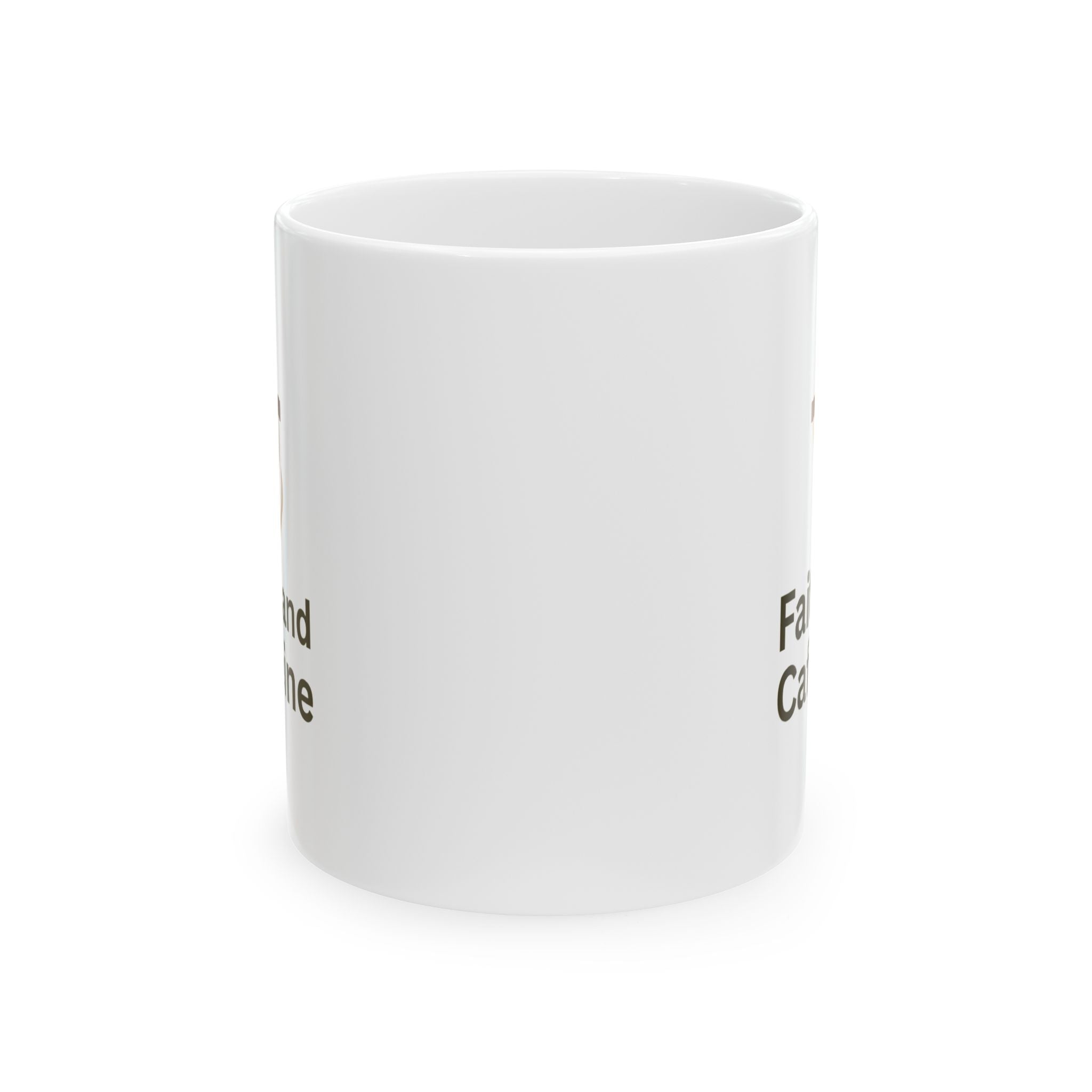 Funny Coffee Mug - "Fandom and Caffeine" Novelty Ceramic Tea Cup (11oz, 15oz)