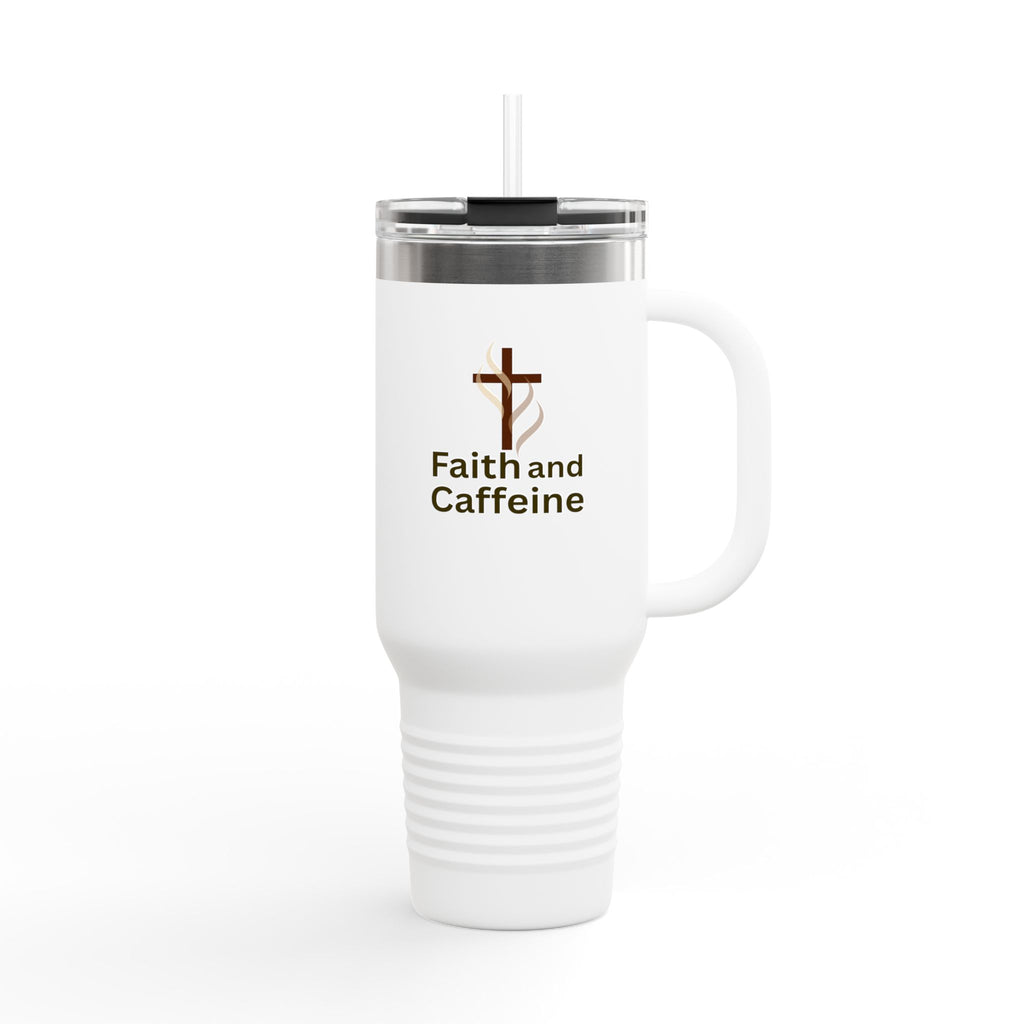 Faith and Caffeine 40oz Insulated Travel Mug