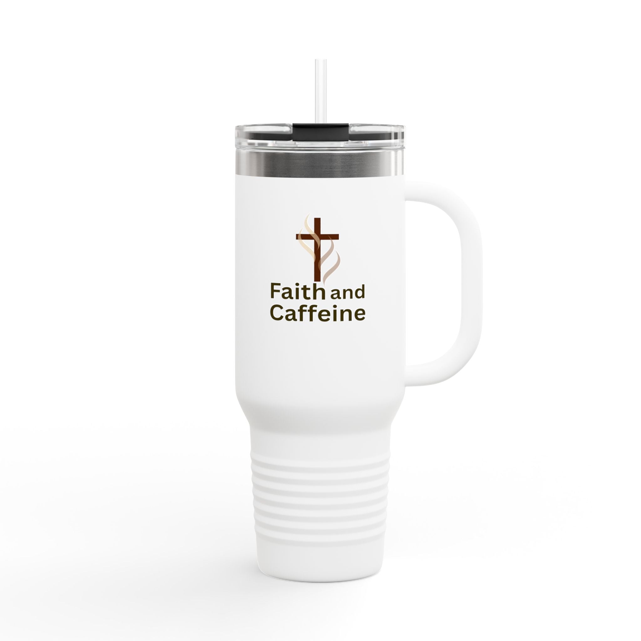 Faith and Caffeine 40oz Insulated Travel Mug